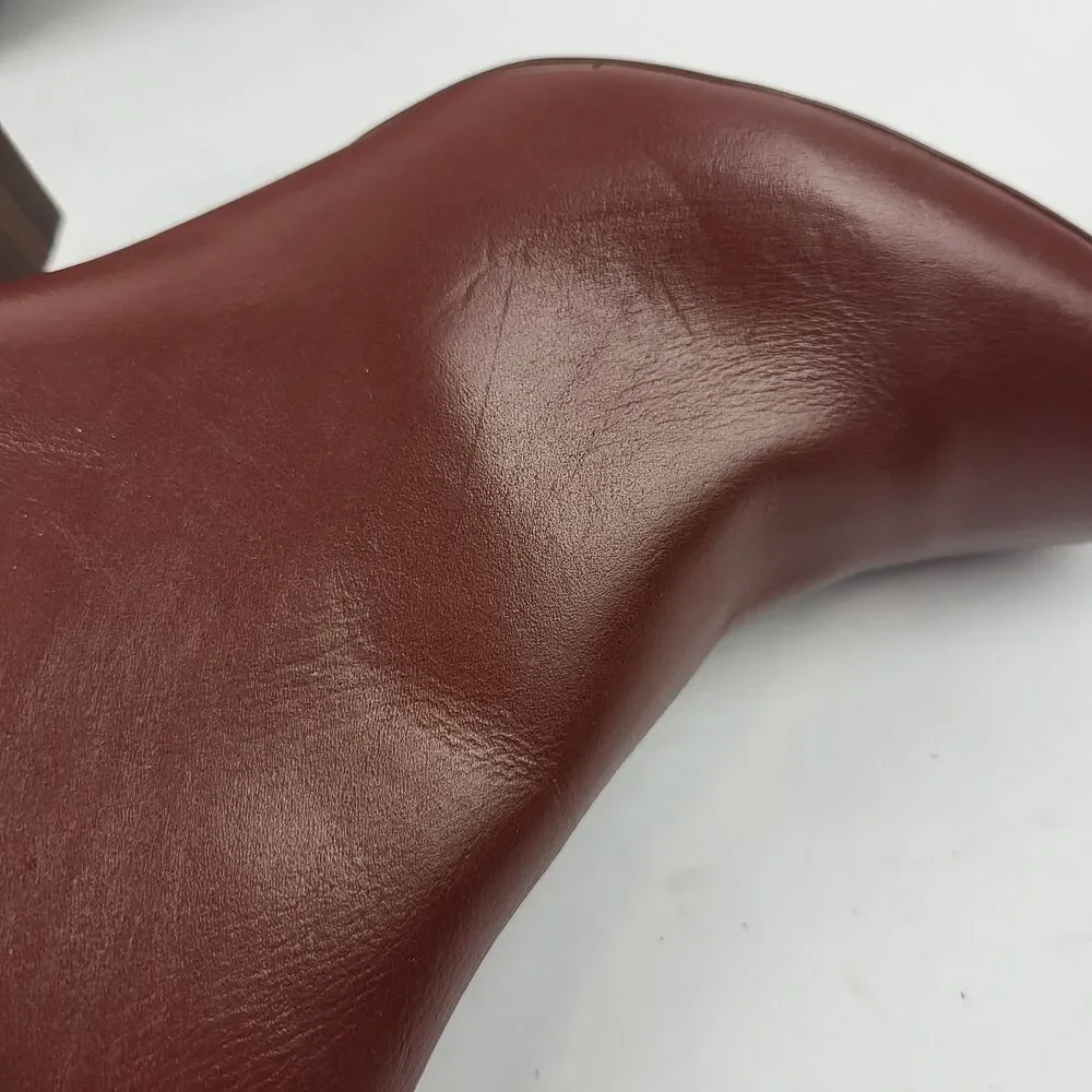 Marc Joseph New York Charles St Leather Ankle Bootie Reddish Brown Size 9